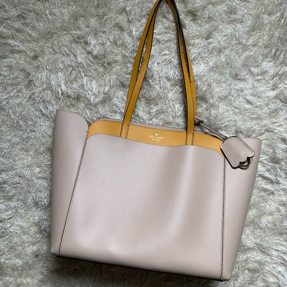 kate spade Handbags - Kate Spade Mustard and Cream Tote Bag